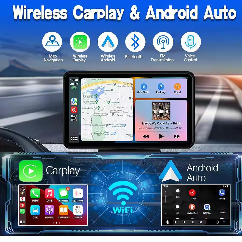 Apple Carplay Wireless Portable Touchscreen Car Stereo Bluetooth Voice Control 7
