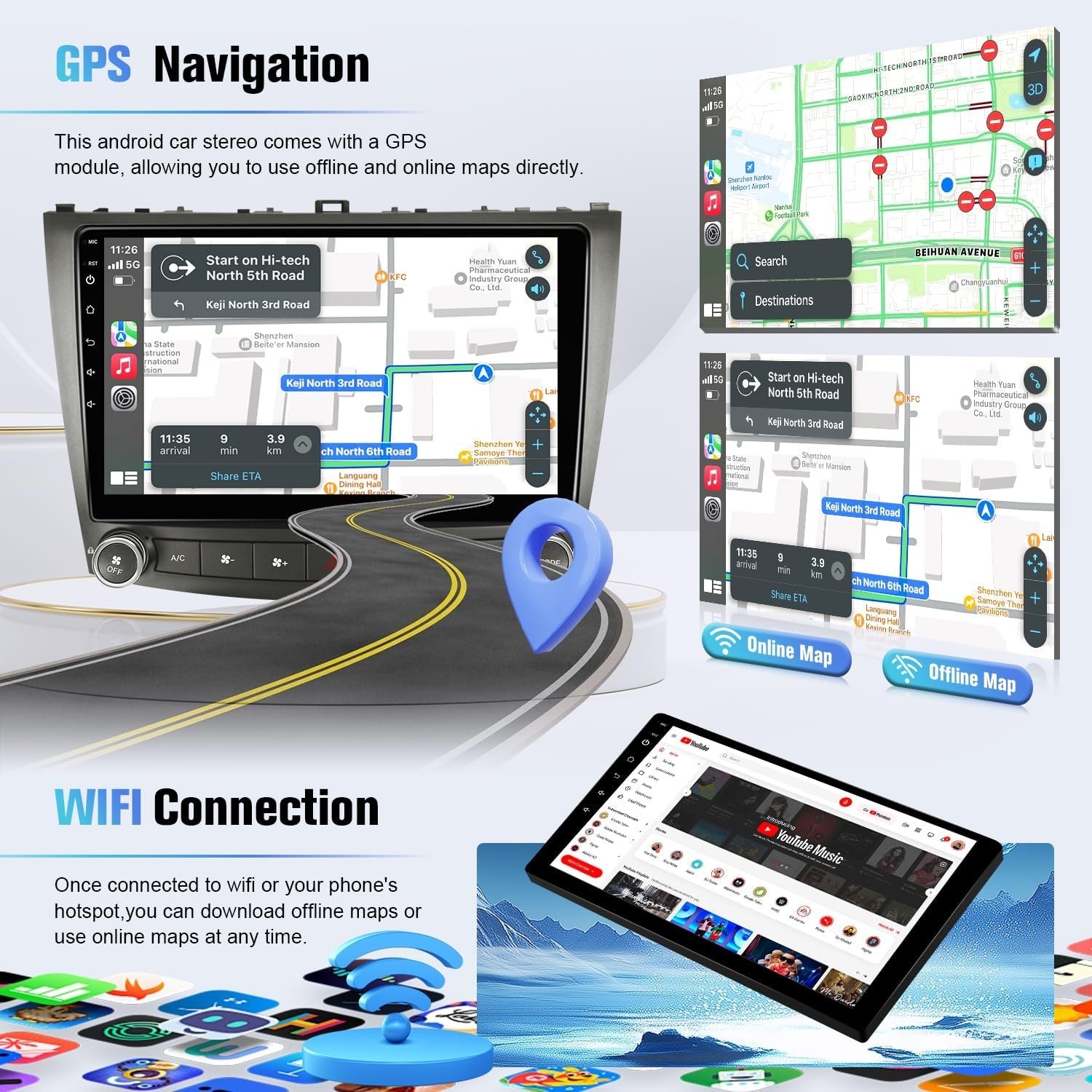For 2006-2012 Lexus IS250 IS350 Android CarPlay Car Stereo Radio GPS Navi Player