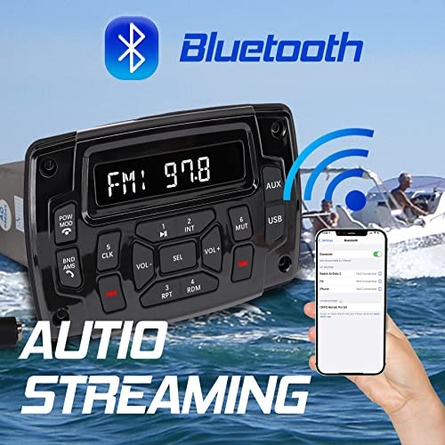 Marine Stereo Audio Radio Bluetooth Car Stereo Receivers Waterproof Player MP3