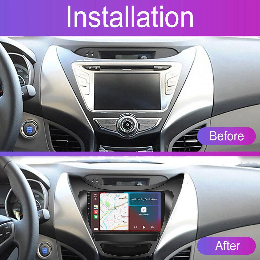 For Hyundai Elantra 2011 2012 2013 Carplay Car Stereo Radio Android GPS Navi FM