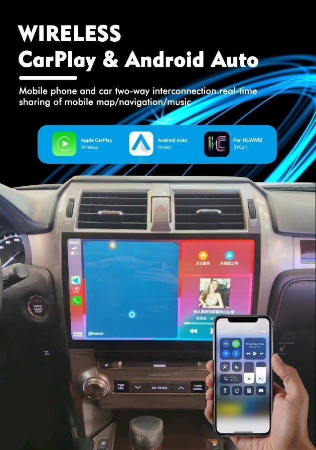 USED 13″ Android Car Stereo Radio Carplay WIFI AHD GPS Nav For Lexus GX400 GX460