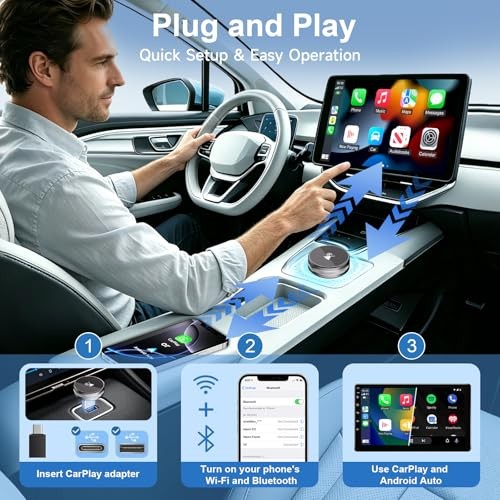 2-in-1 CarPlay & Android Auto Adapter – CarPlay Dongle Convert – Black