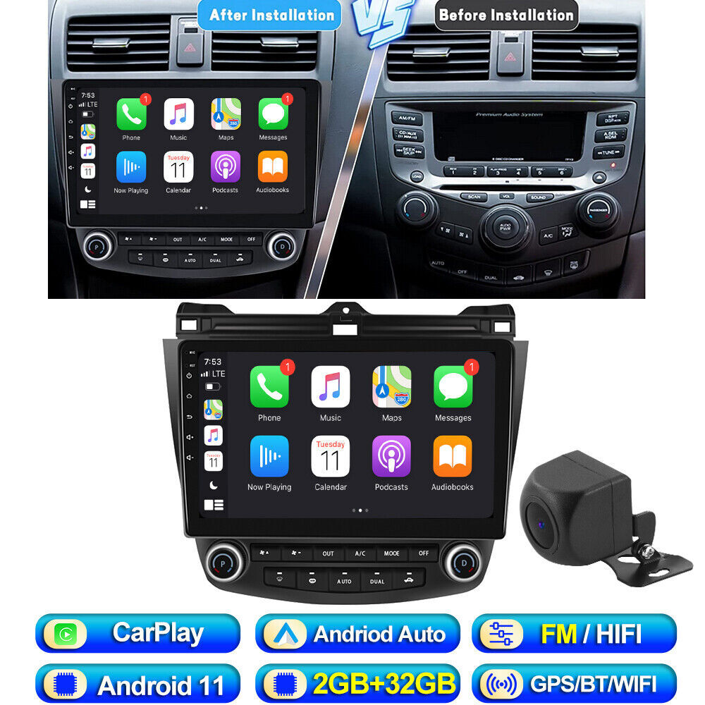 2+32GB Android 11 Car Radio For Honda Accord 7 2003-2007 Carplay GPS Navi Stereo