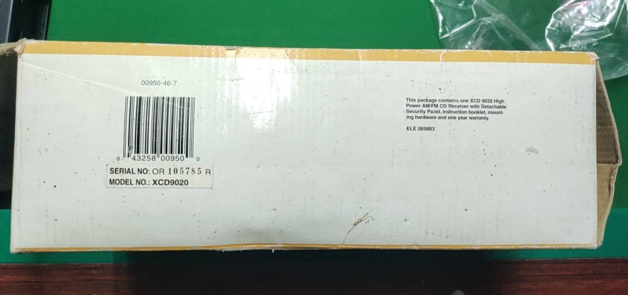 Jensen XCD 9020 Car AM/FM CD RECEIVER with Detachable Face Plate- New in Box