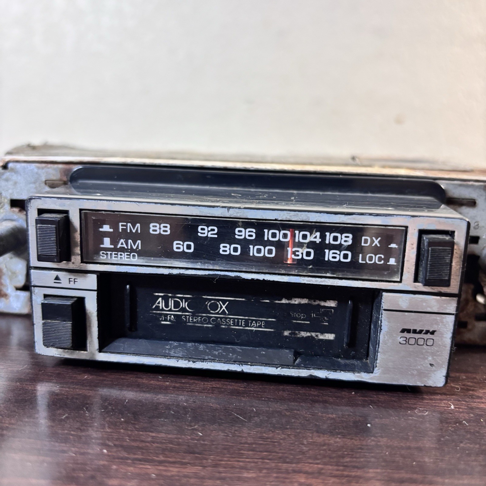 Vintage 1985 NOS Car AM FM Cassette Player AVX 3000 by Audiovox Untested/As Is