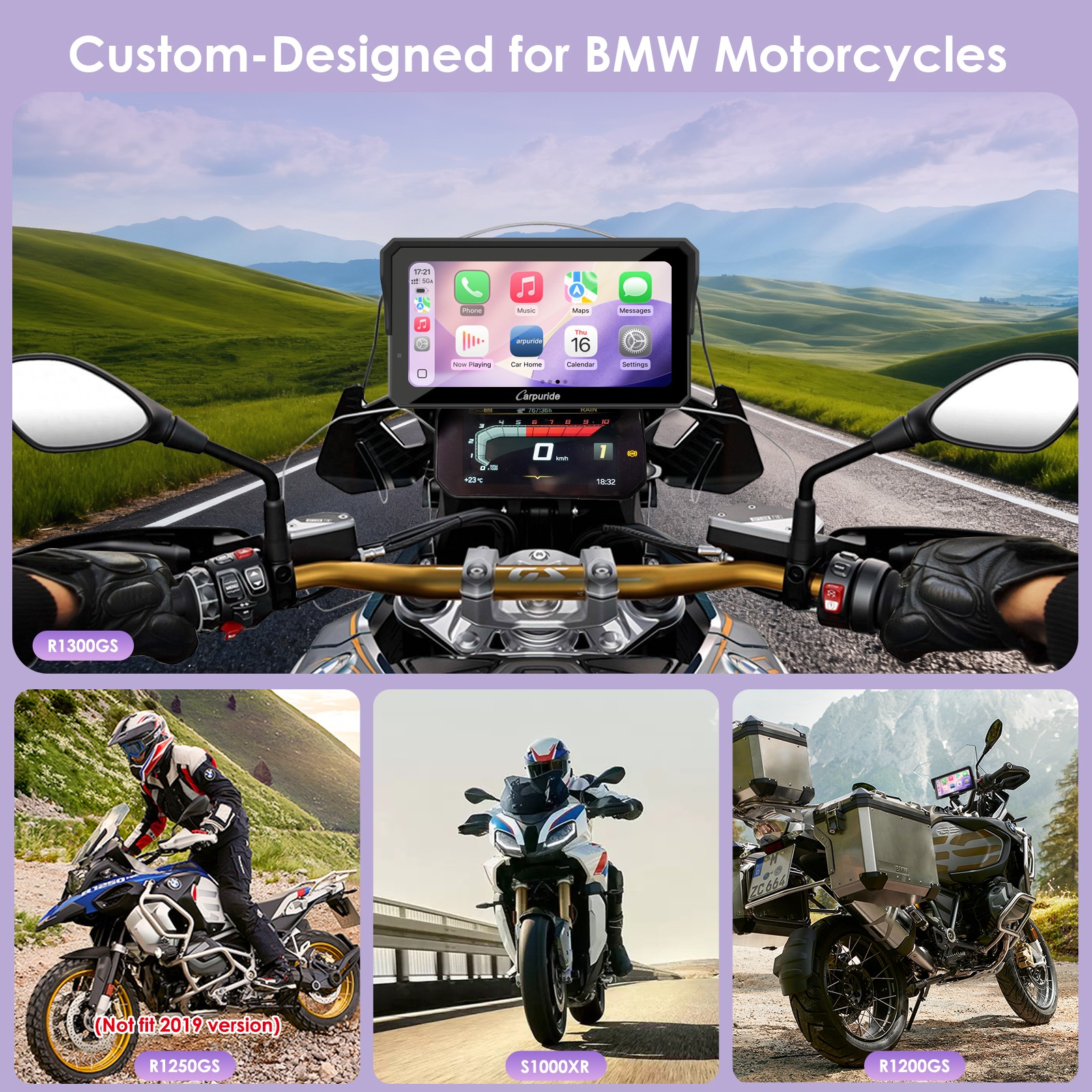 Carpuride W602BSPro Designed for BMW Moto Compatible Wonder Wheel Dashboard Info