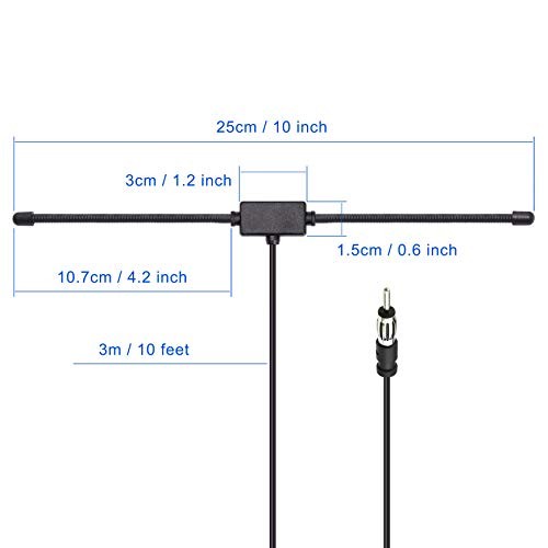 Car FM AM Radio Dipole Antenna Adhesive Mount for Vehicle Truck SUV Car