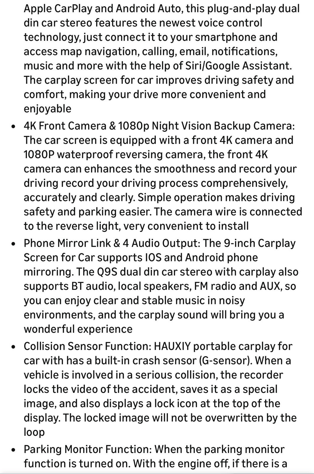 Wireless Apple Carplay Screen for Car 4K Dash Cam, 9″ Portable Apple Carplay …