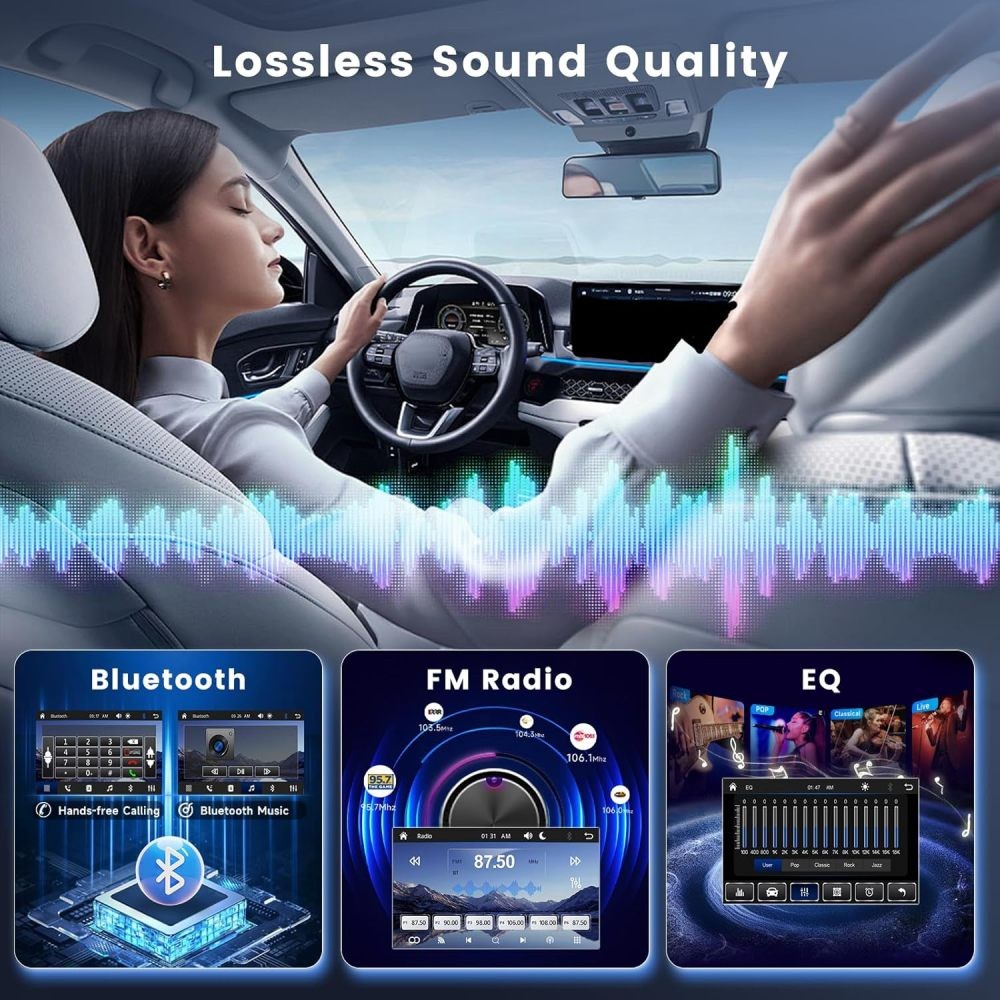 Double Din Apple Carplay Android Auto 7″ Car Stereo Radio Bluetooth Touch Screen