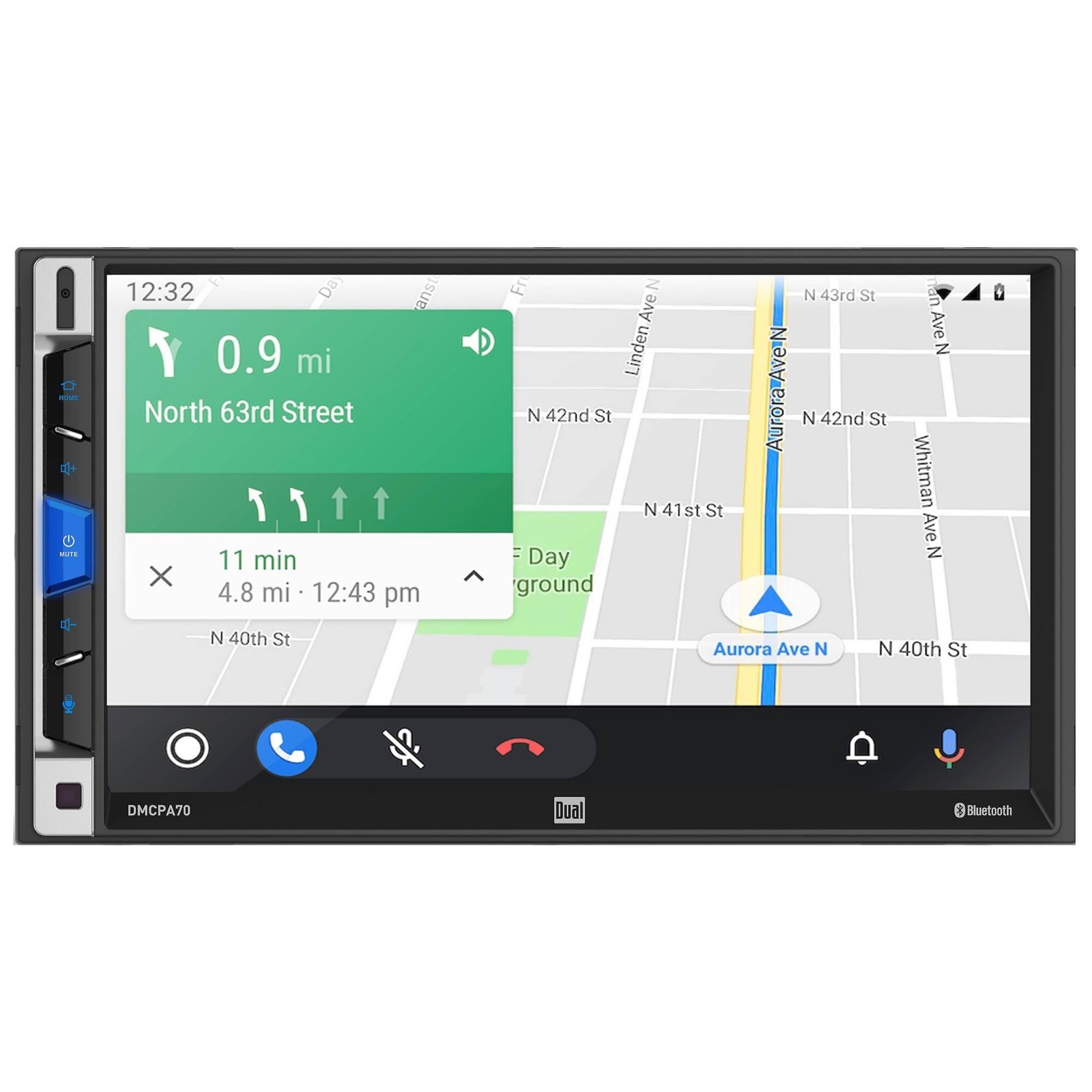 7-Inch Double-DIN Mechless Receiver – Bluetooth, Apple CarPlay, Android Auto – R