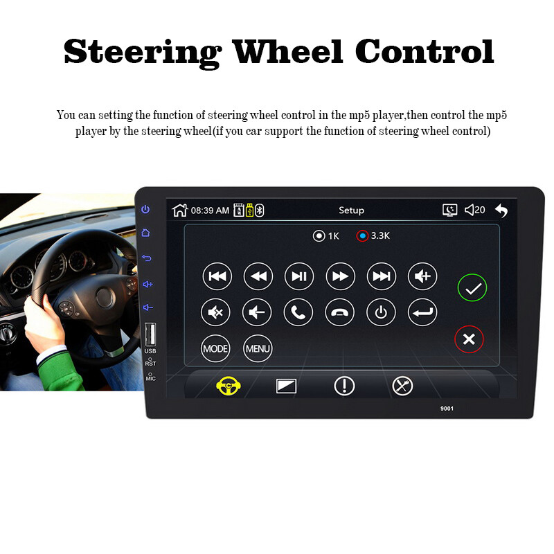 9 inch Touch screen Remote Control Bluetooth MP5 car player Mirror Link USB card