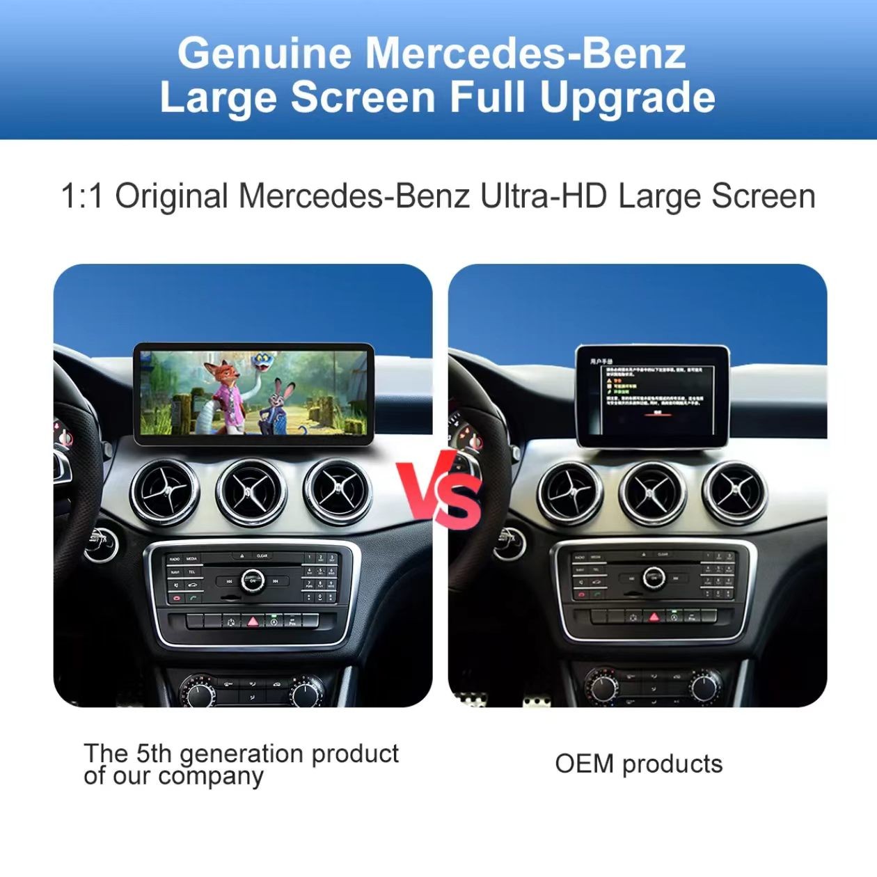 Wireless Carplay/Android Auto 12.3 inch Touch screen for Mercedes Benz NTG4.5
