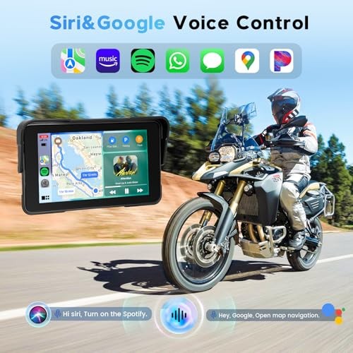 5-Inch Motorcycle CarPlay Screen Wireless Android Auto for Moto with GPS