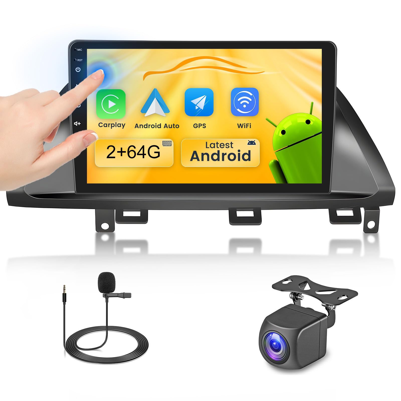 For Honda Odyssey 2005-2010 2+64G CarPlay Stereo Radio Navi GPS 1280*800P Screen