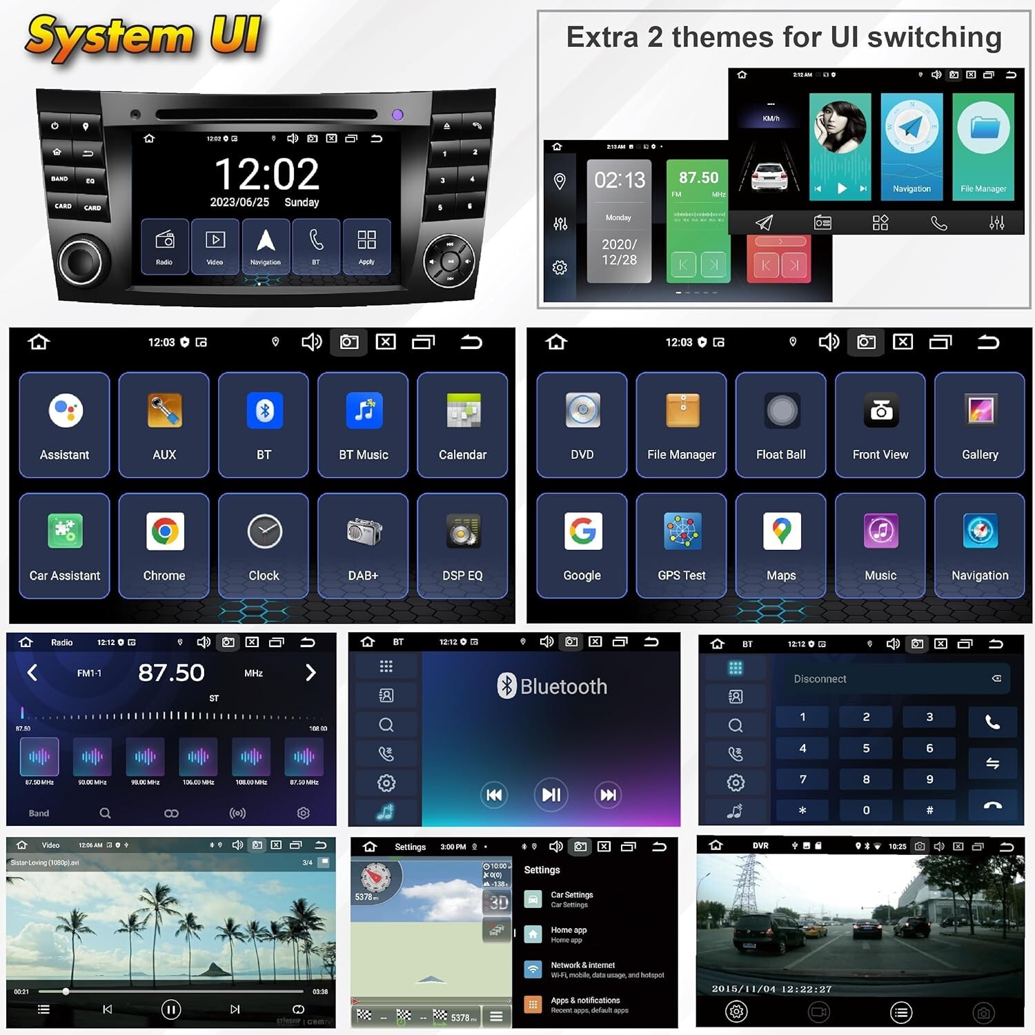 AMASE AUDIO Real Android 13 Octa Core (4GB+64GB) Car Radio, in-Dash DVD Player