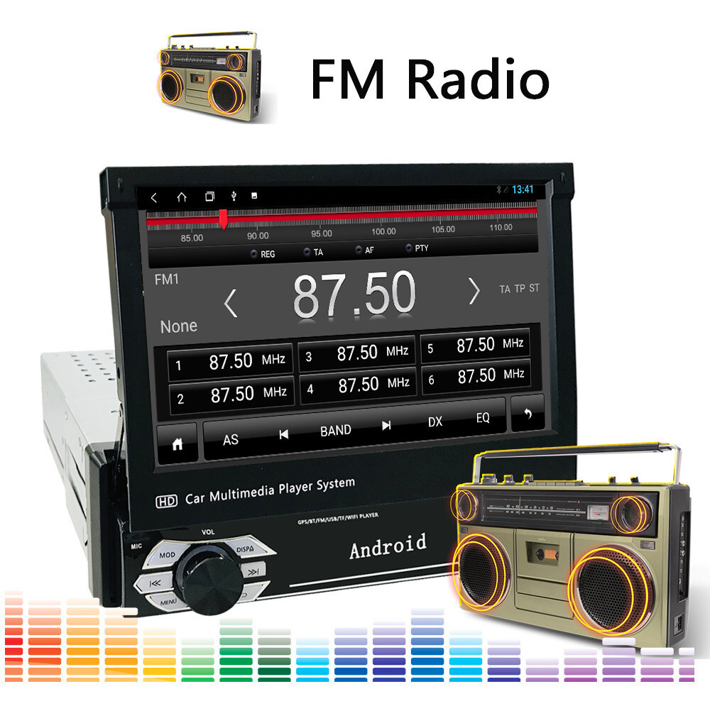 1 din Car Radio Automatic telescopic screen WIFI GPS BT Mirro Link mp5 player