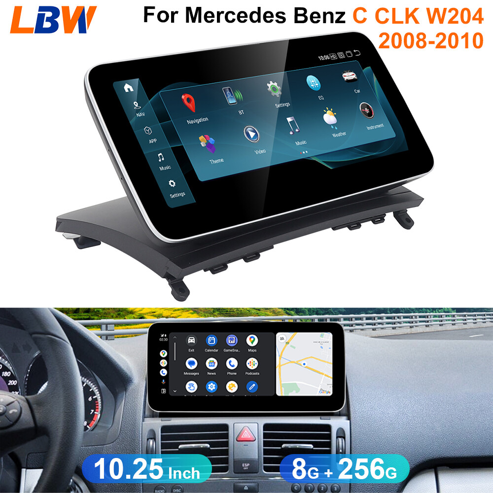 Android Car 10.25” GPS 8+256G For Mercedes Benz C CLK W204 2008-2010 Radio Wifi