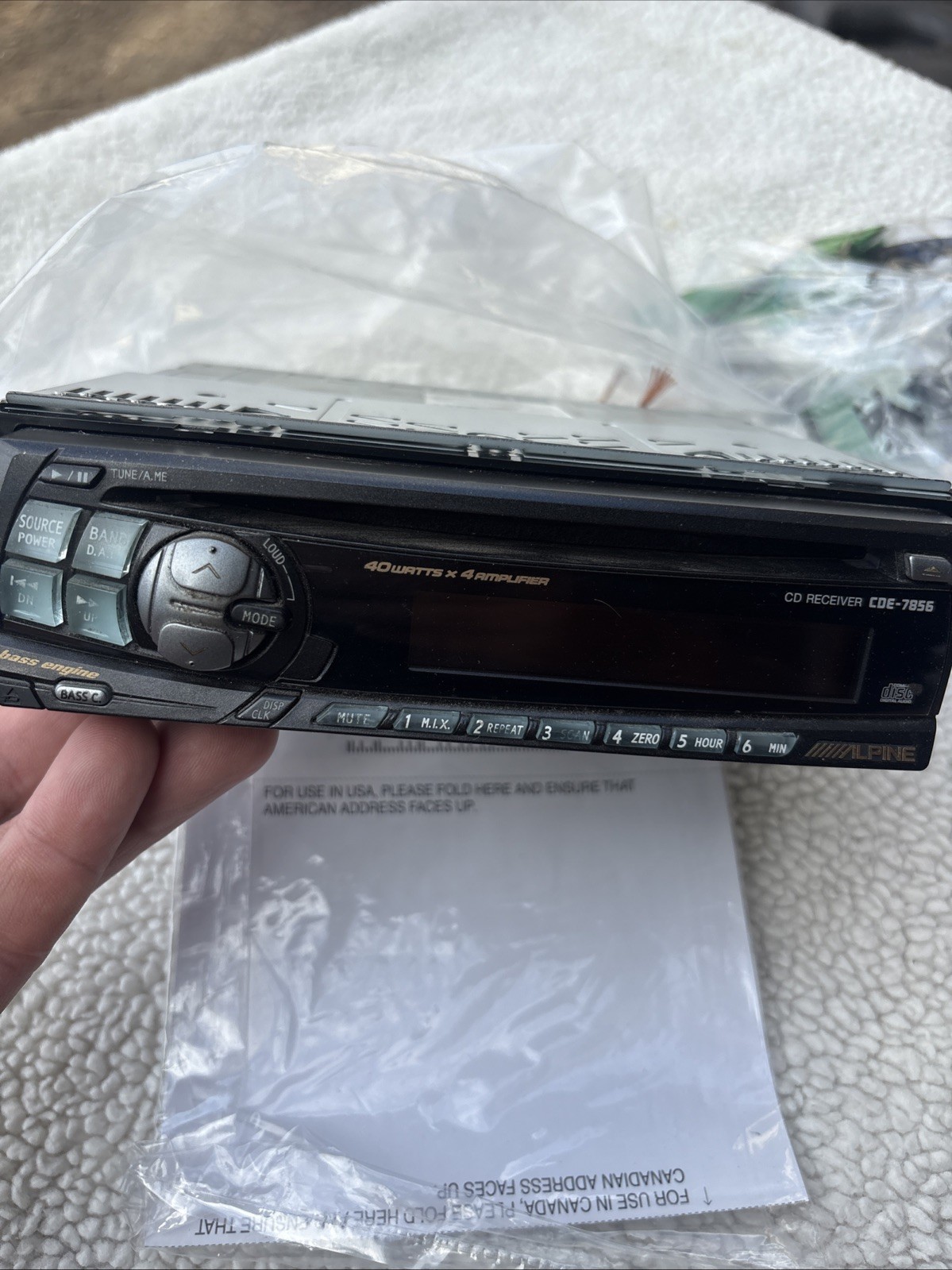 ALPINE CAR AUDIO STEREO CD IN DASH UNIT CDE-7856