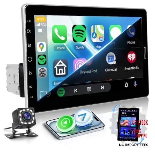 10.1 Inch Single Din Radio with CarPlay Android Auto Bluetooth 5.2 1280×720