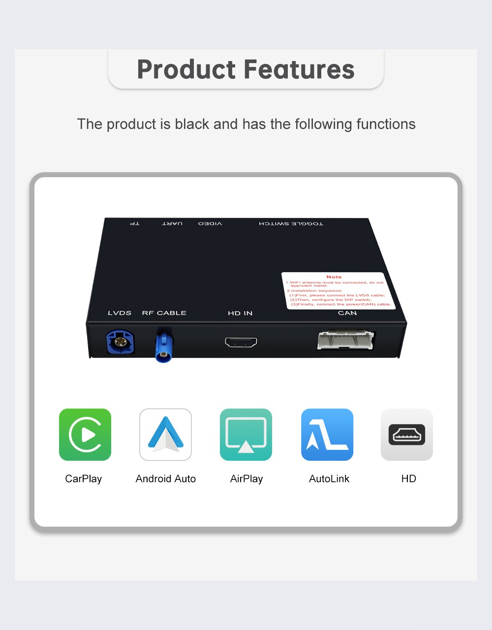 For Lexus IS NX ES RX GS UX CT LX LC RC 2014-2020 Wireless Carplay Andriod Auto