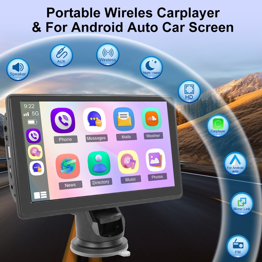 7′ screen car player MP5 portable smart player supports Android Auto FM AUX