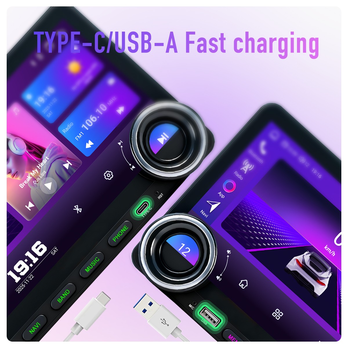 12.3” Car Radio Stereo Android 15 4G Lte DSP Carplay Screen GPS Navi BT 8+128GB
