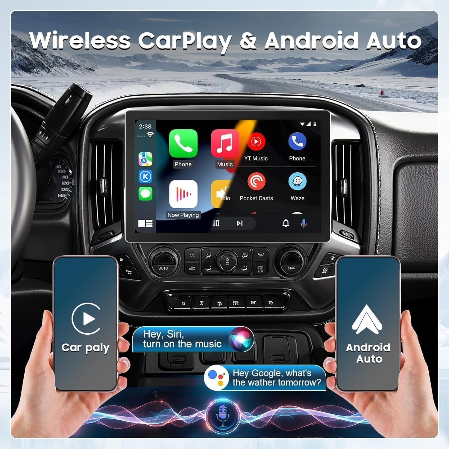 13.1′ Car Stereo Radio Upgrade for 14-18 Chevy Silverado and GMC Sierra 2+32GB