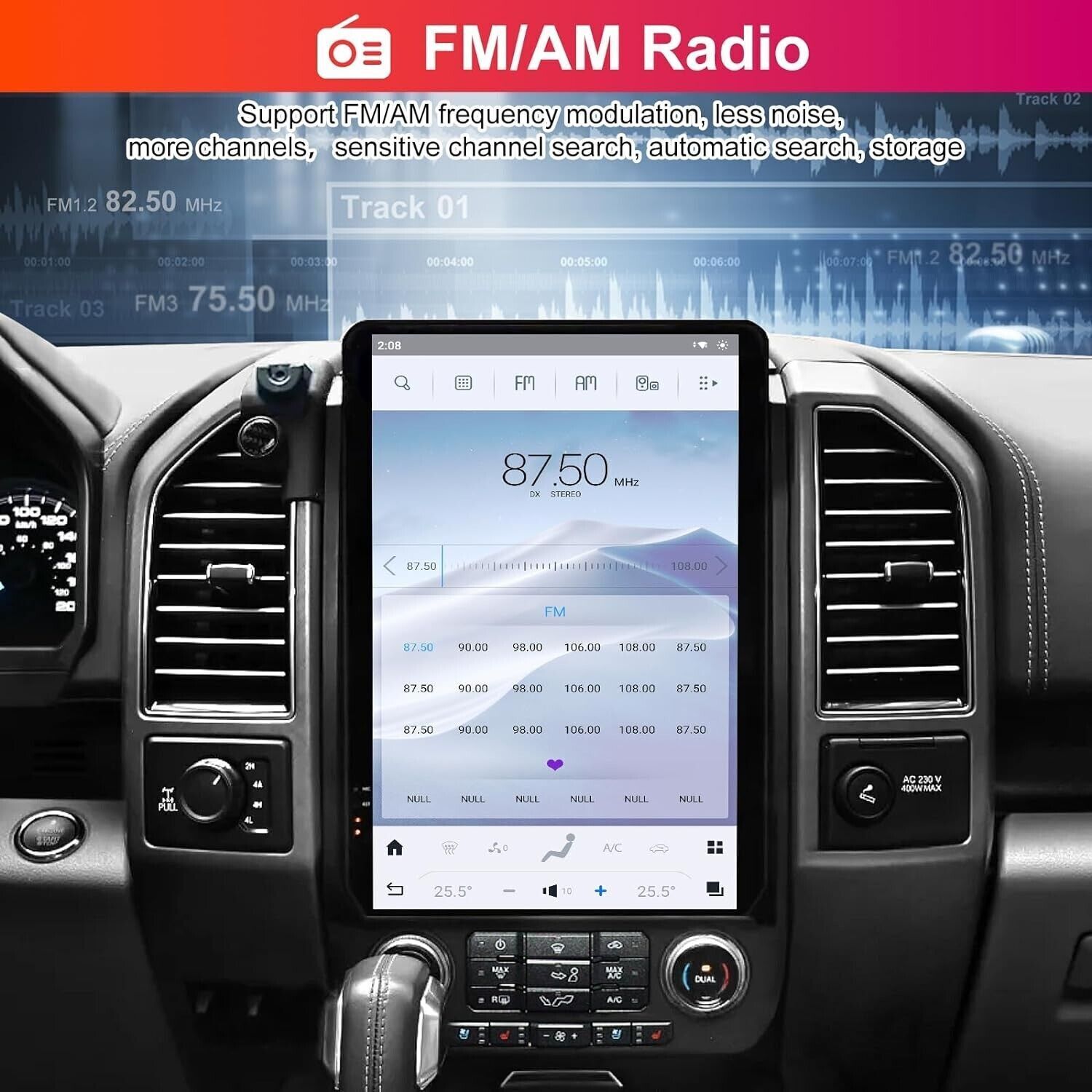 14.4″HD Car Radio GPS Navigation Android Carplay 8+128GB For Ford F150 2015-2021