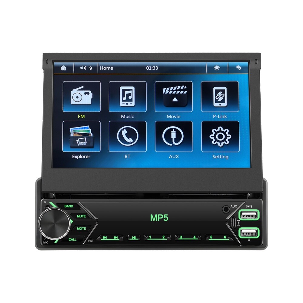 7″ Single 1 DIN Flip out Touch Screen Car MP5 Stereo Radio Bluetooth Mirror Link