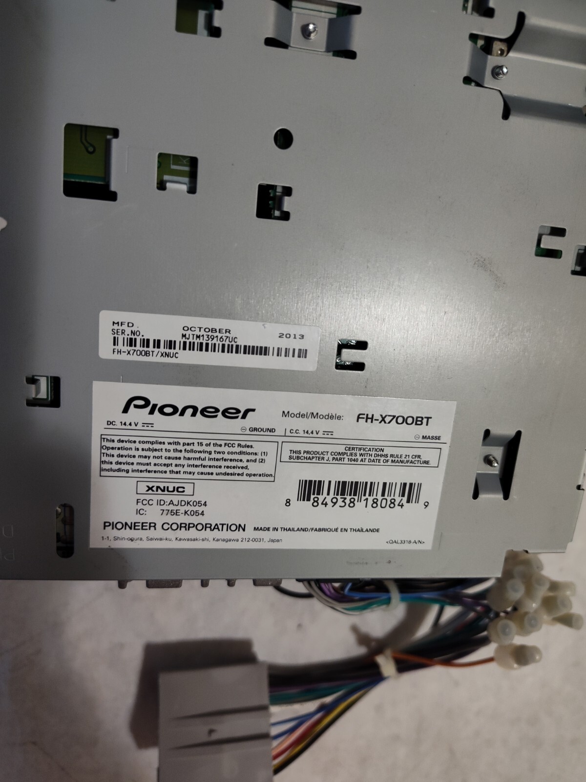 Pioneer FH-X700BT Bluetooth CD Player Android iPhone Pandora AM FM USB Aux