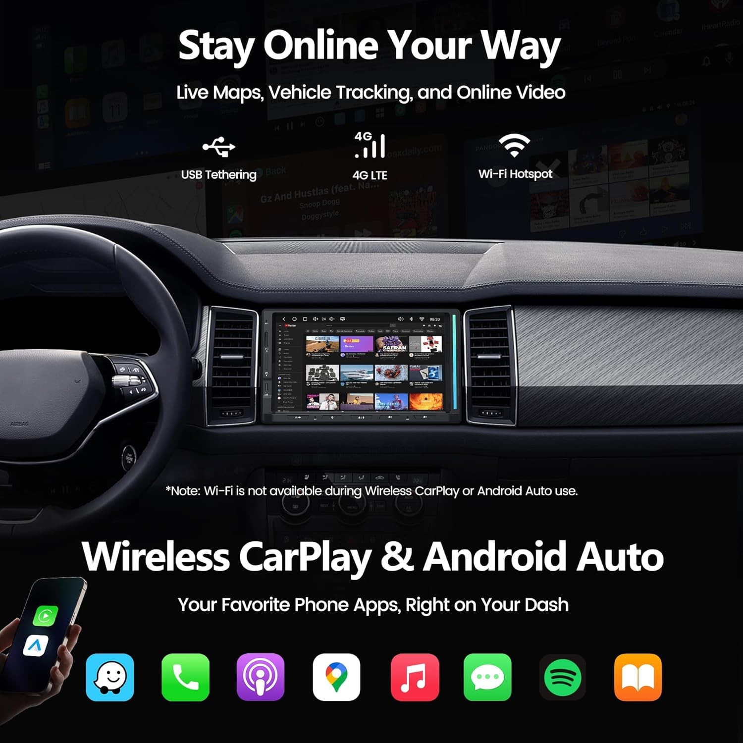 ATOTO S8 Standard 7IN Android Car Stereo 2DIN Wireless CarPlay/Android Auto,2xBT