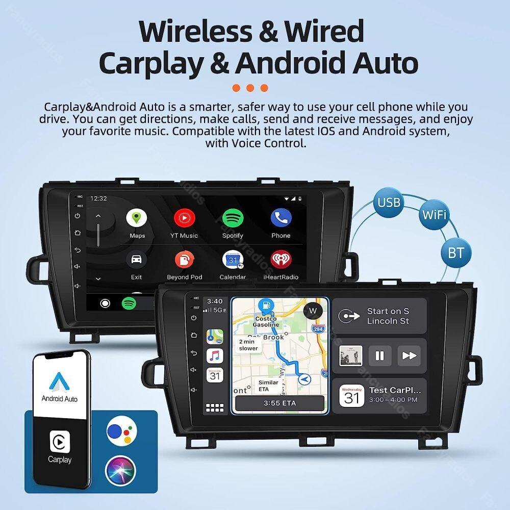 Android 13 For Toyota Prius 2010-2015 Carplay Car Stereo Radio Navi GPS 1280*800