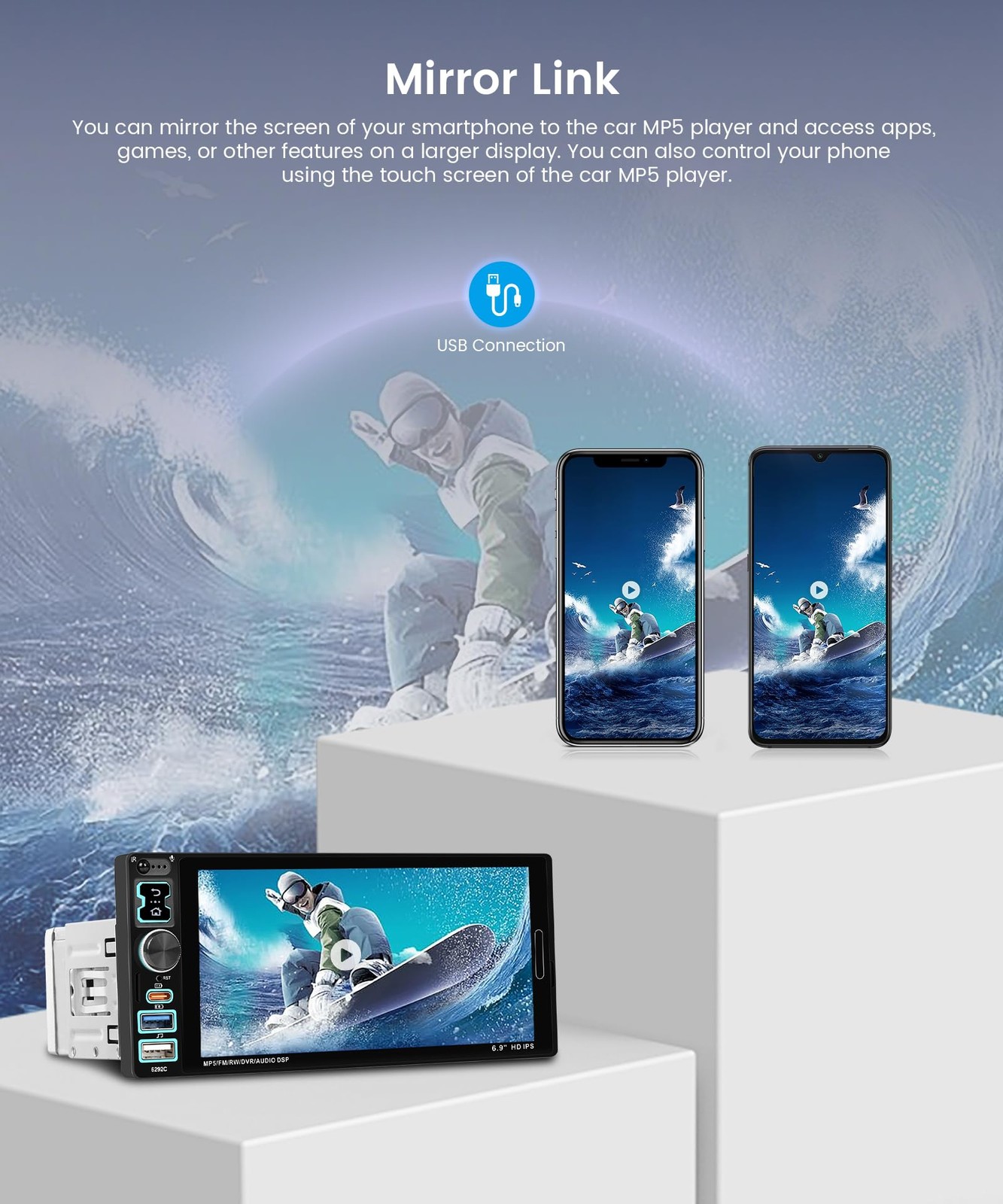 KYNNT Car Stereo Single Din CarPlay Android Auto, 1 Radio Bluetooth…