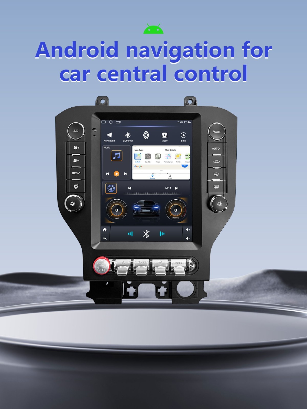For 2015-2020 Ford Mustang Apple Carplay Car Stereo Radio GPS WIFI with Camera