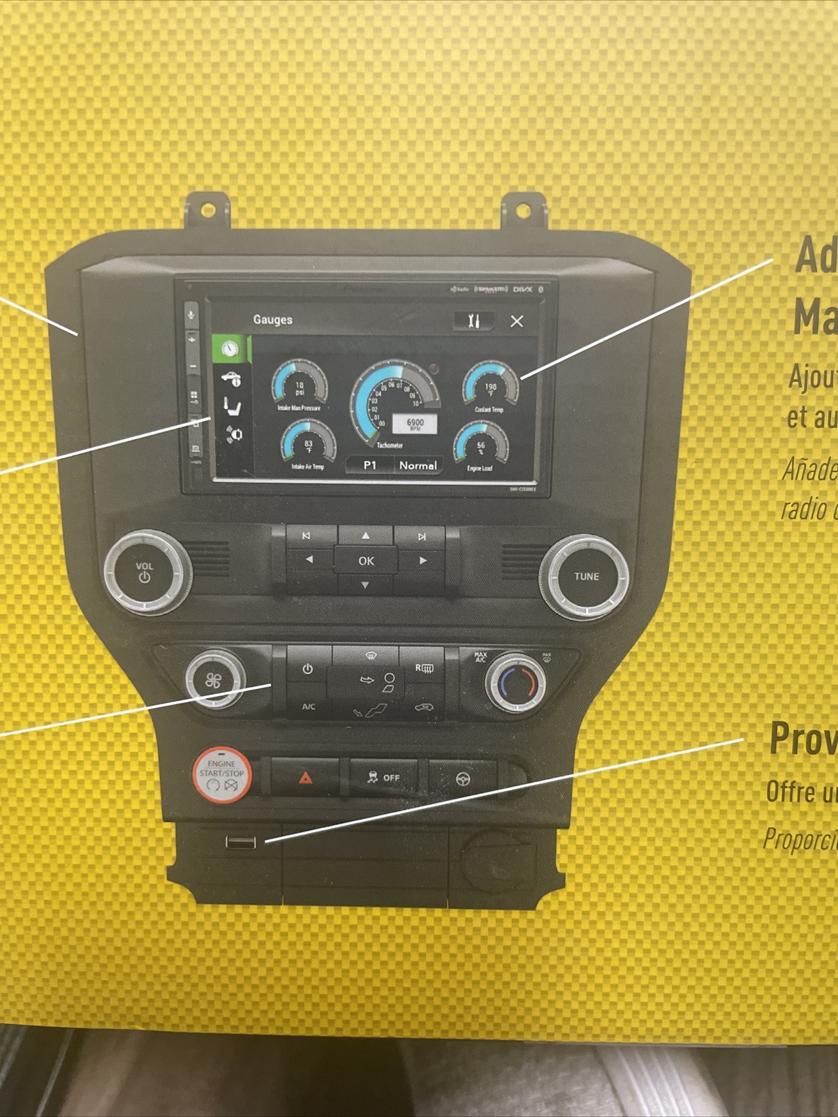 Plug and Play 2015-2021 Mustang Pioneer Maestro Radio Install Kit DIY