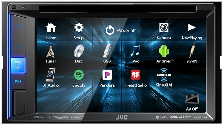 JVC KW-V250BT DVD Receiver 6.2″ WVGA Clear Resistive Touch Monitor w/Bluetooth