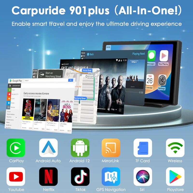 Carpuride 2+32G 9″Touchscreen Apple Carplay Car Stereo Android Auto Apps Install