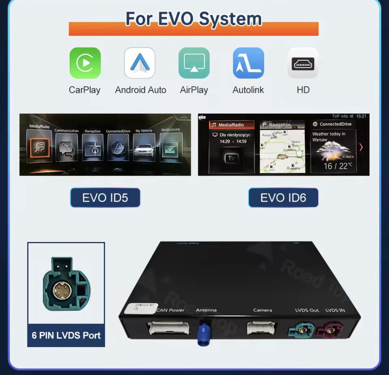 Add Carplay Or Android Auto to Original Factory Screen No Screen Not Included