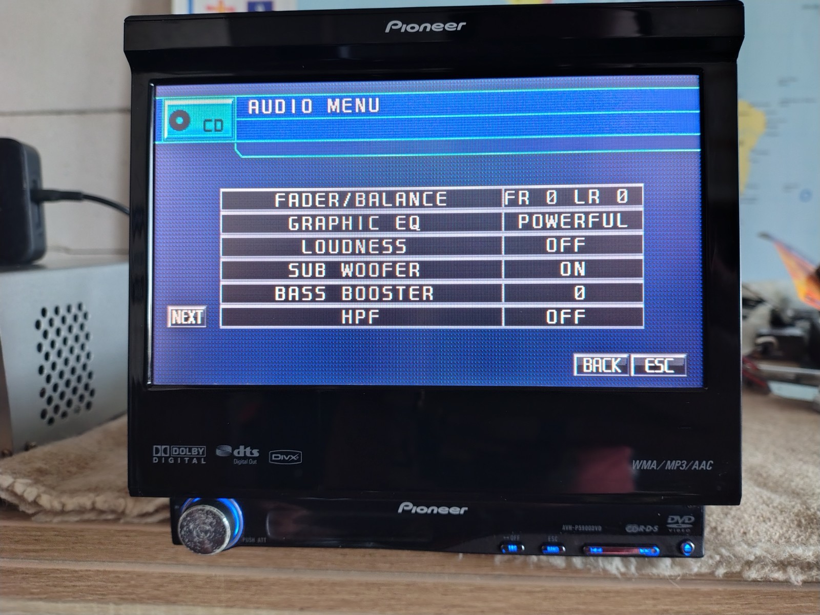 Pioneer AVH P5900DVD Car Stereo CD/DVD Player In Dash Receiver Fully Working