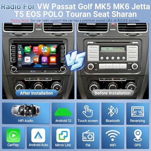 Car Radio for VW Passat Tiguan Jetta Beetle Tiguan Caddy For Low-end VW Models