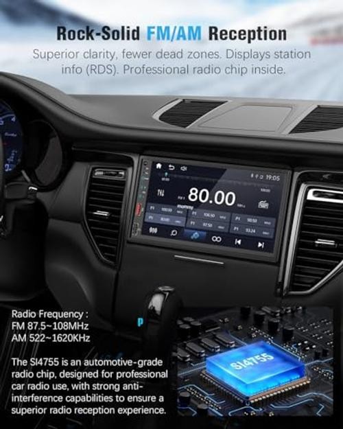 【】 Radio for Truck,Double Din Car Stereo with Wireless Carplay&Android Auto,7