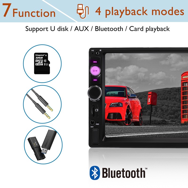 Bluetooth estéreo para automóvil coche carro de doble DIN con cámara de respaldo