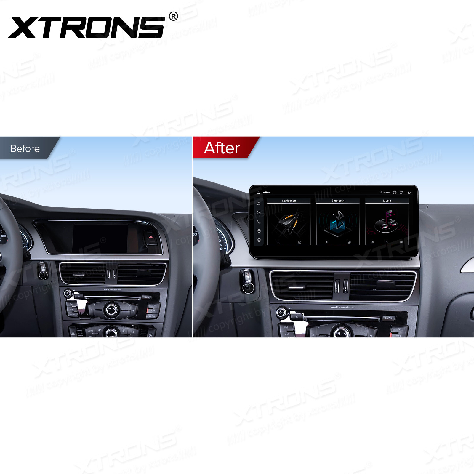 For Audi A4 A5 LHD 12.3″ Android Radio Player Wireless CarPlay IPS Screen 4G 64G