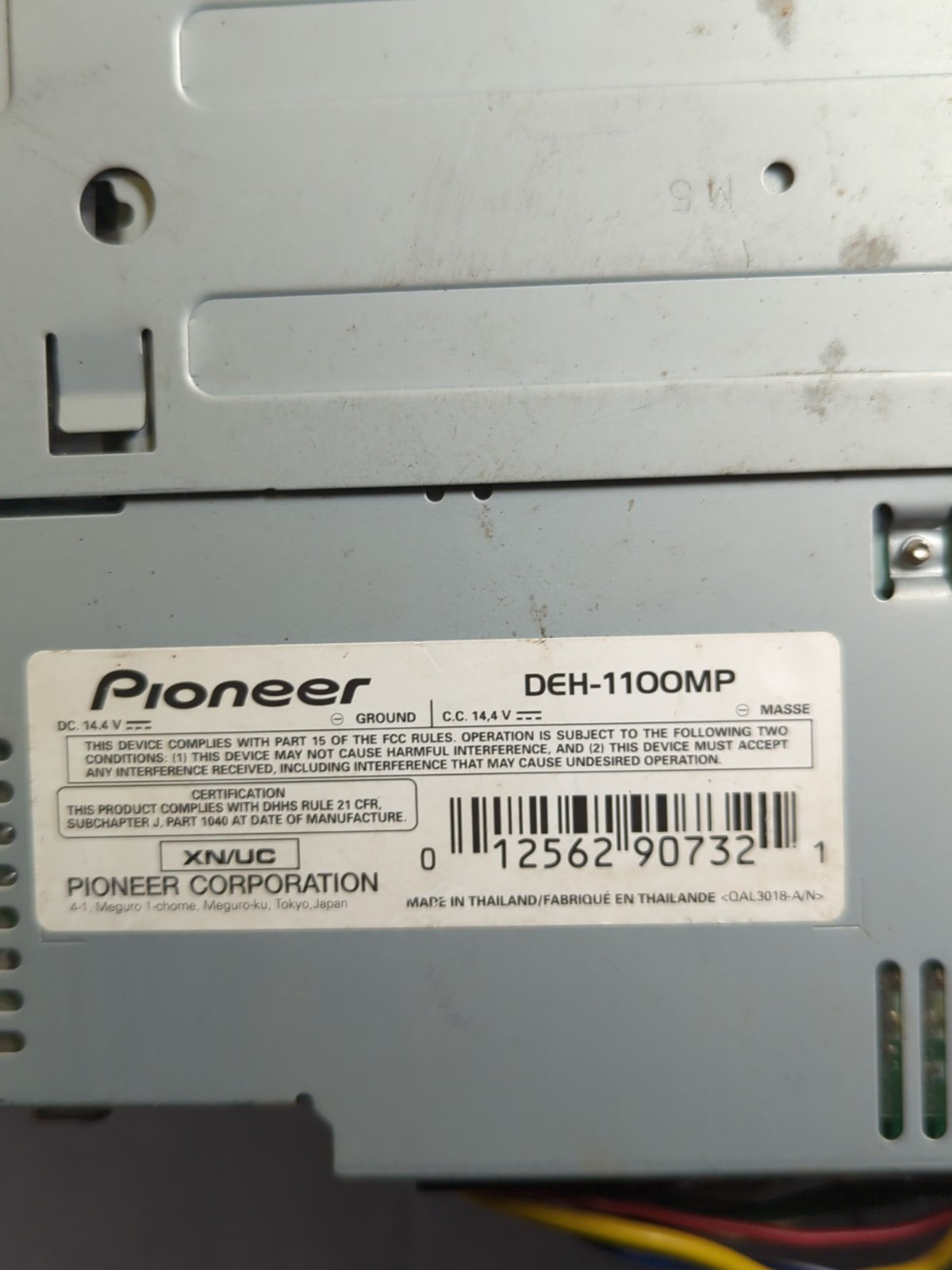 Pioneer DEH-1100MP Radio CD MP3 WMA Player Aux Input Detachable Face Stereo Part