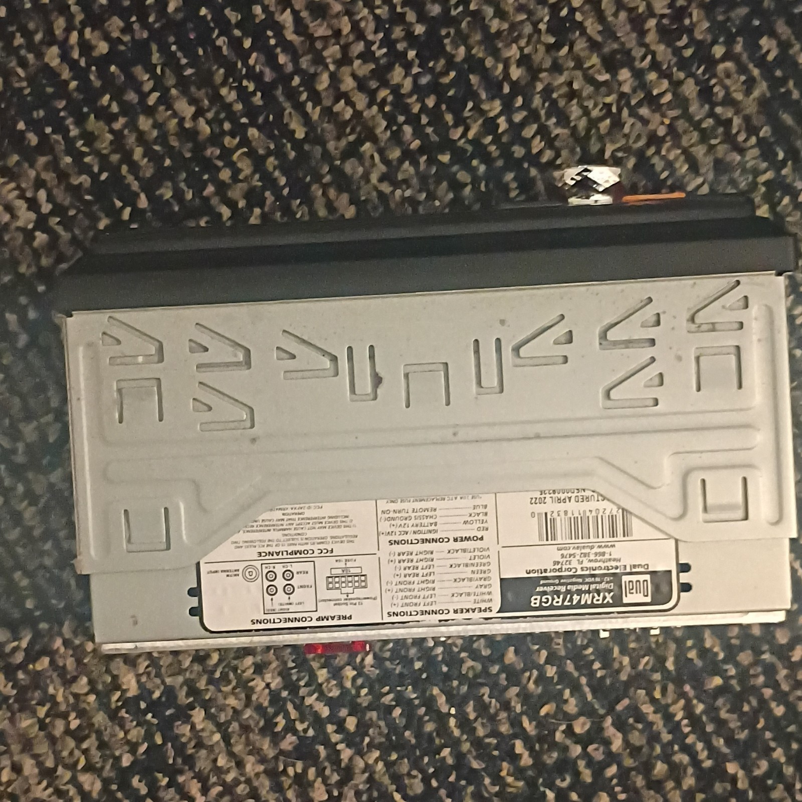 Dual XRM47BT Car Radio Audio Receiver with Bluetooth, USB, and Aux Connectivity