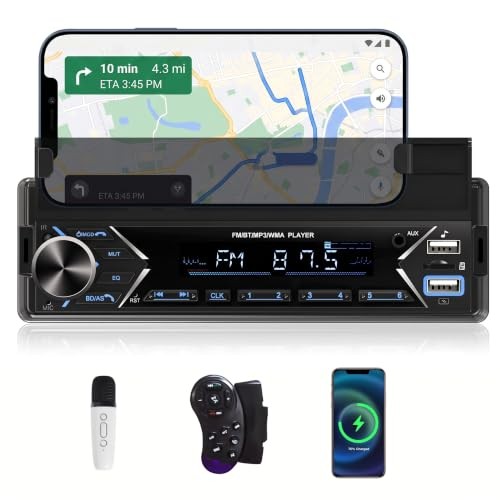 Single DIN Car Stereo Bluetooth Car Radio with FM/MP3/AUX Dual USB SWC P2