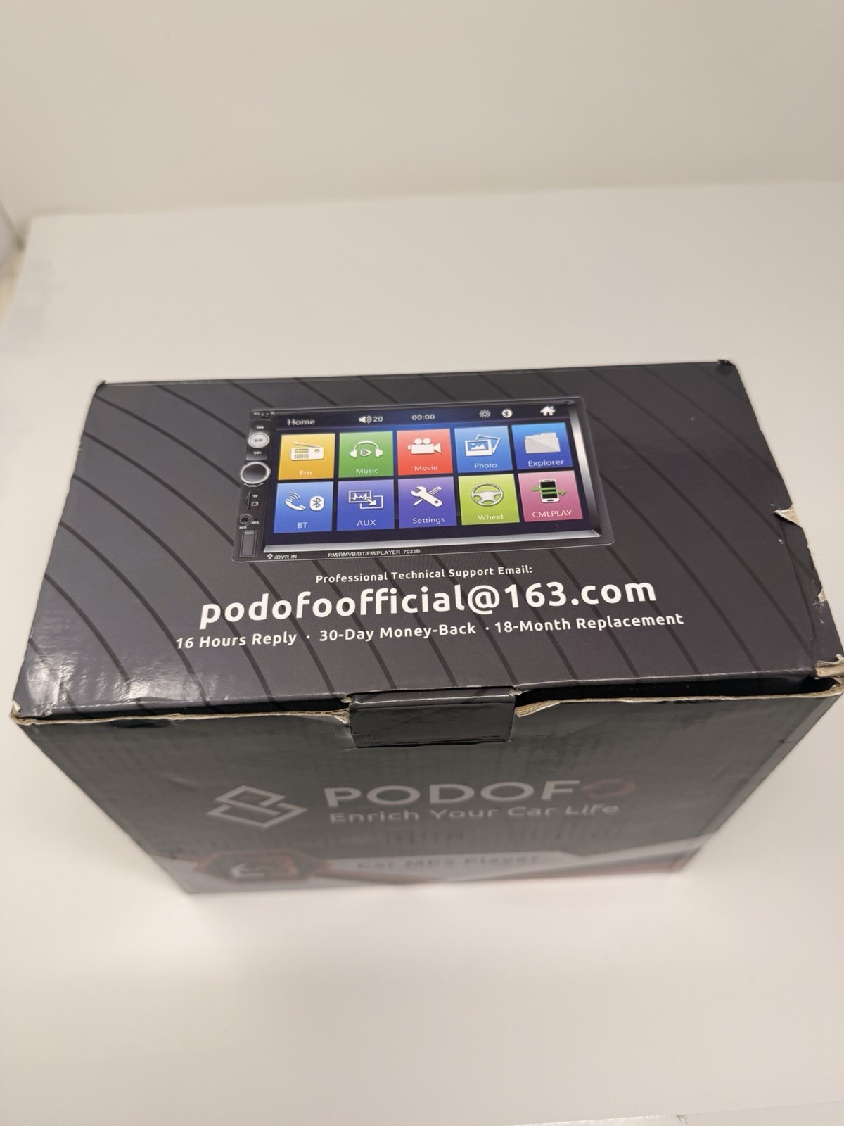 Podofo Car MP5 Player Black 7″ Touch Screen Rear View Camera Input W/ Manual