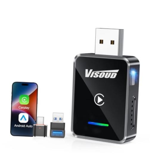 ???? ???????? Android Auto & CarPlay Wireless Adapter, One Click k2