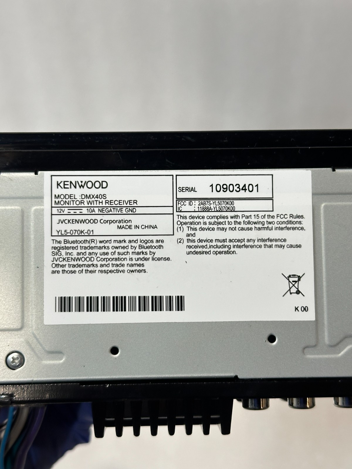 Kenwood DMX40S WIRED FOR 1996 TOYOTA 4RUNNER