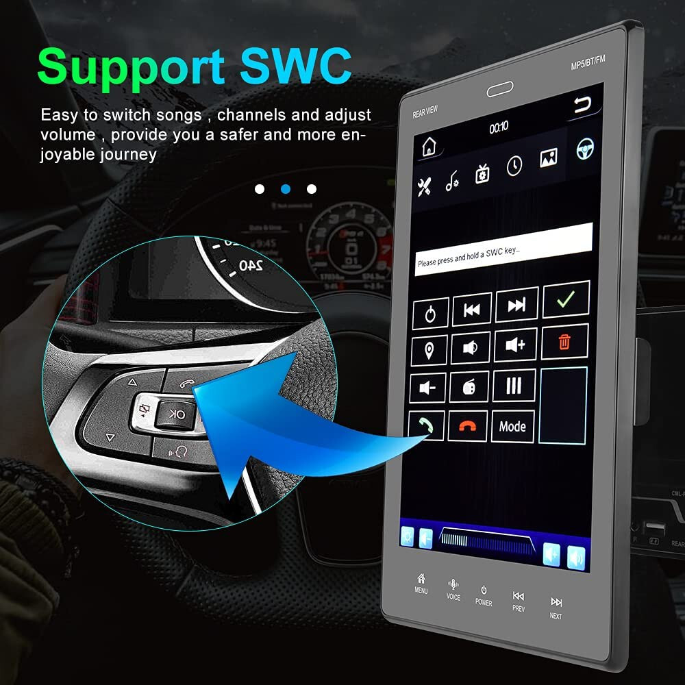 9.5 Inch Vertical Screen Support Mirror Link/FM/USB MP5 Car Stereo Double Din